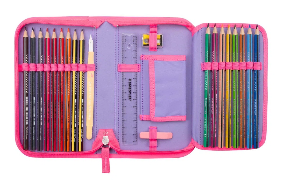 DerDieDas ErgoFlex Easy Exklusiv Neon Schulranzenset 5-Teilig Punkie