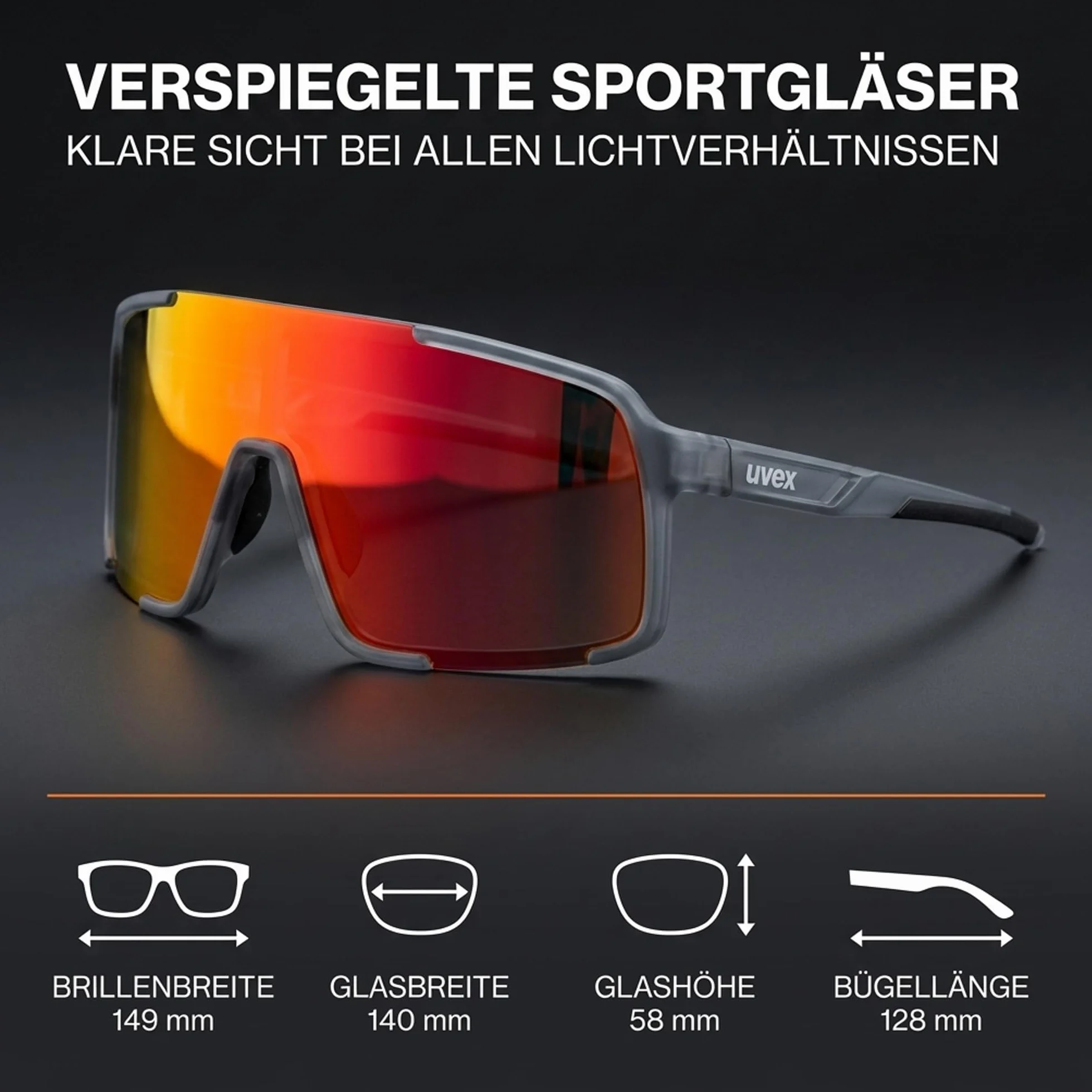 Uvex Cellon - Gafas de sol deportivas para hombre y mujer, ligeras, con lentes de espejo