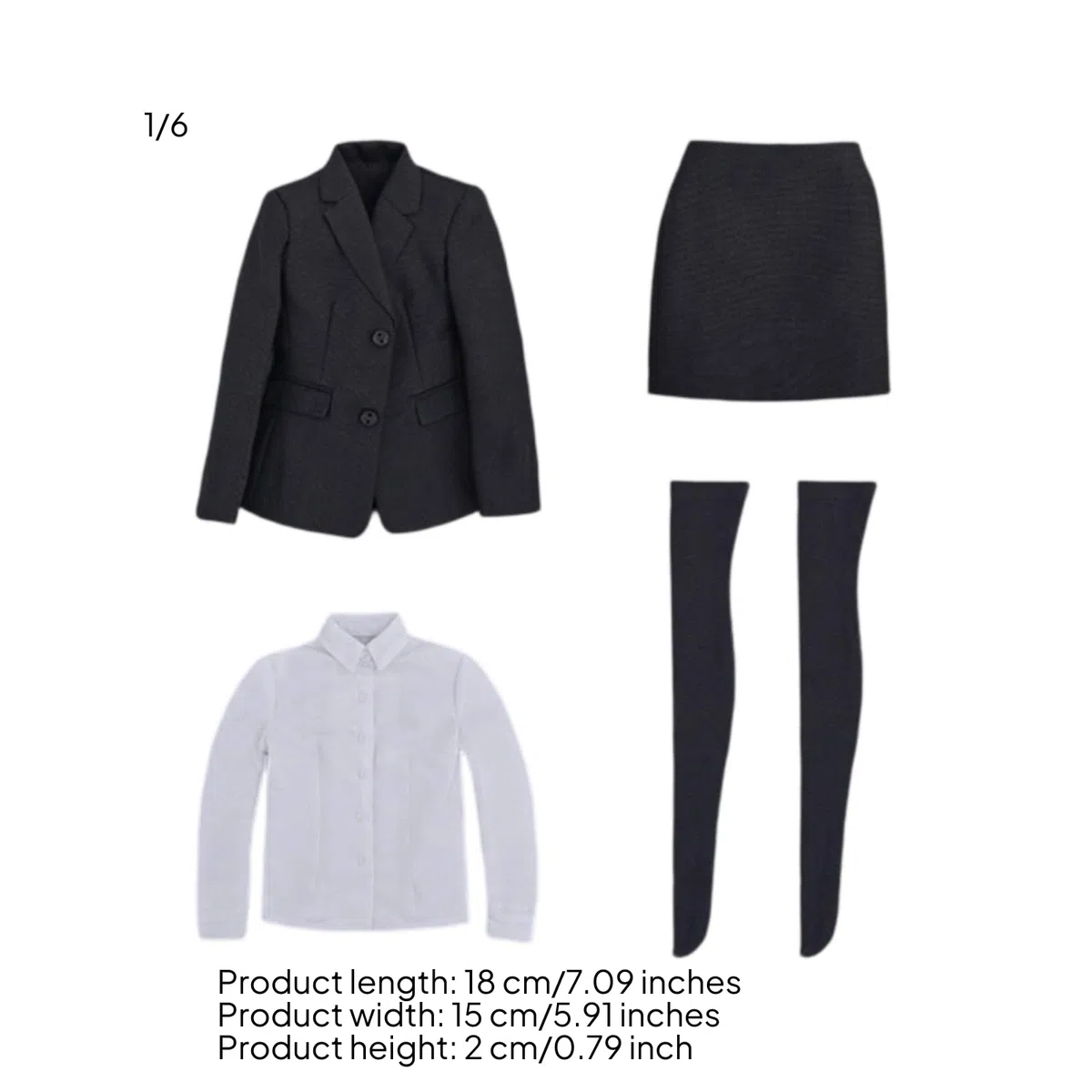 Traje Formal de Mujer Ropa Profesional para Figura Femenina Compuesto por Chaqueta Falda Camisa y Medias Confección Adecuado para Montaje de Escenas Oficina y Exposición