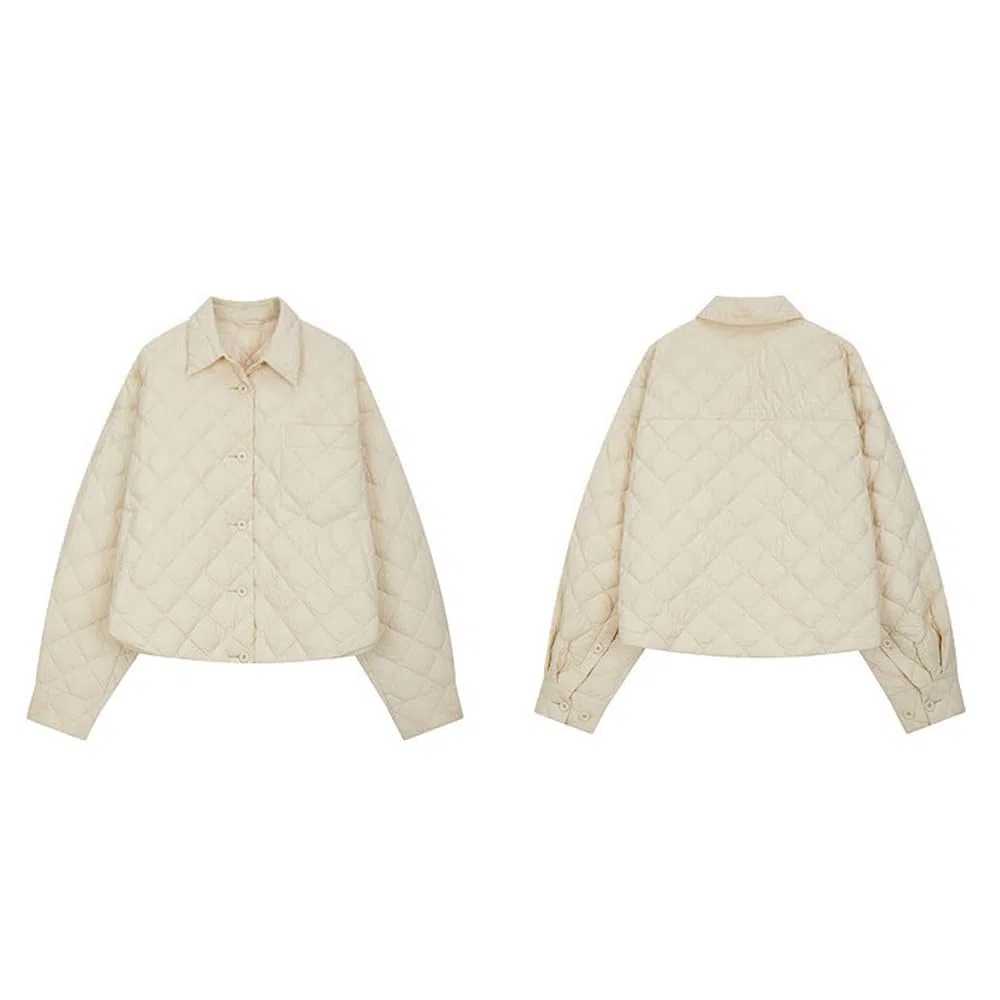 Chaqueta de plumón Ligera y compacta de Invierno para Mujer, Acolchada, sin Capucha, Cortavientos, cálida y Ajustada para montaña.