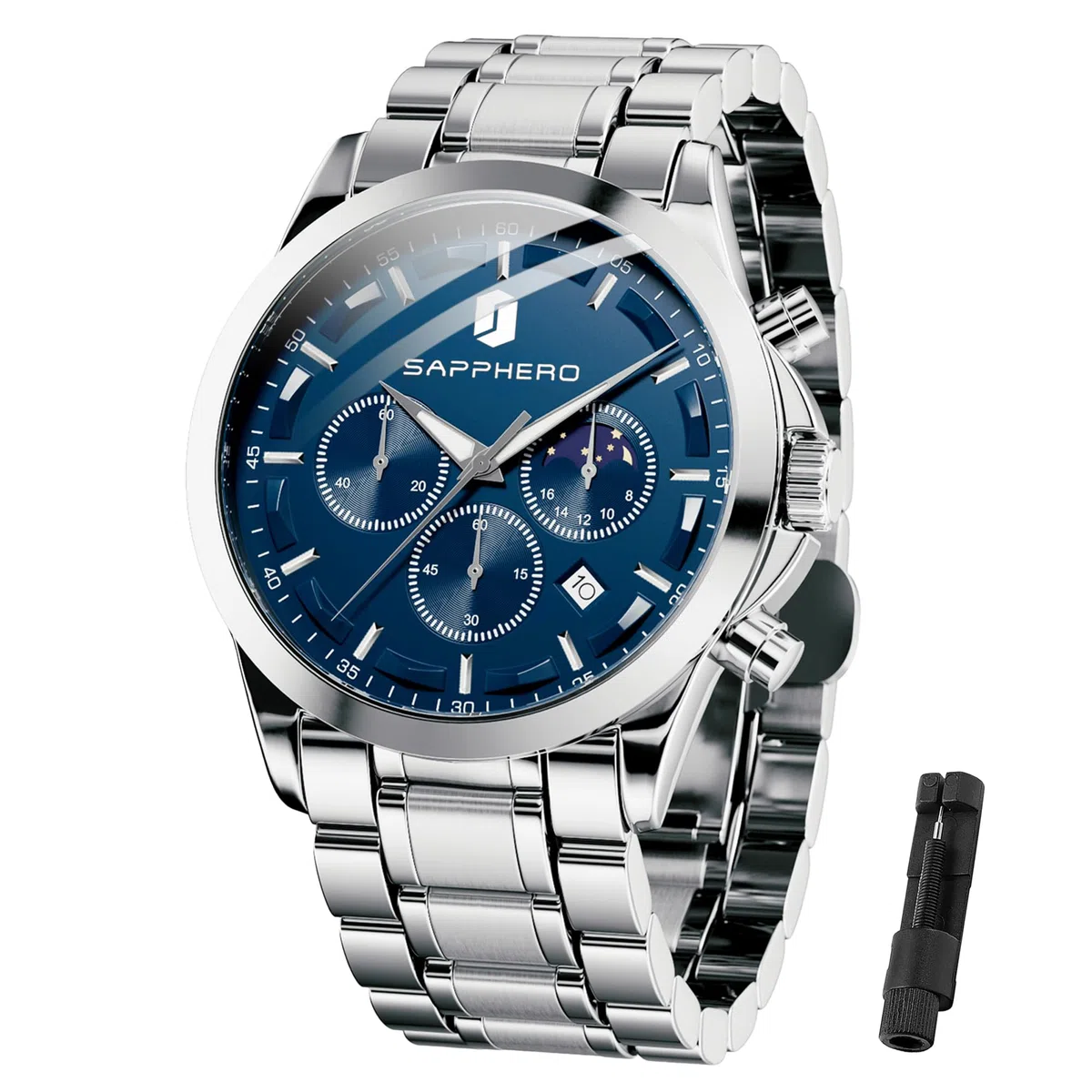 BENYAR by Relojes para Hombre Cronógrafo Indicación de Fecha 50M Reloj de Pulsera Impermeable Reloj de Pulsera clásico para Hombre Relojes analógicos de Cuarzo de Lujo Casual con Correa