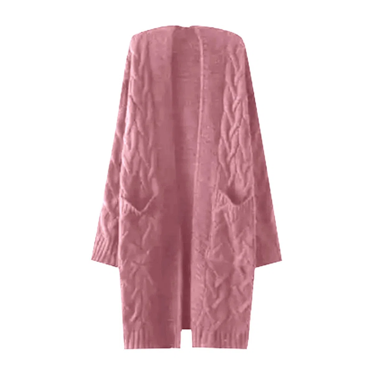 Genérico Suéter largo chaqueta holgada capucha mujer otoño invierno cálido punto ropa exterior