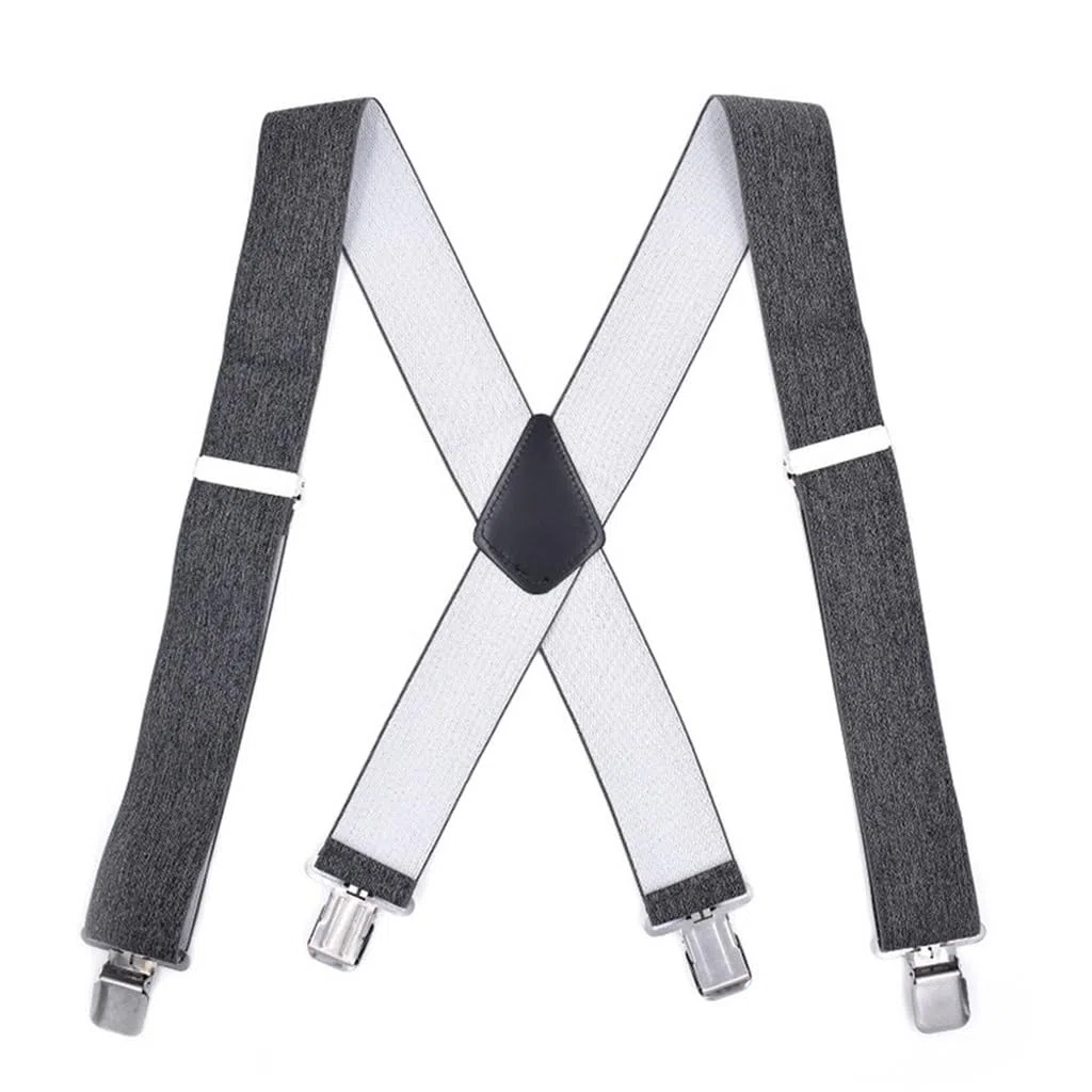 Tirantes for Adultos de 5cm de Ancho X Tirantes for Hombre en la Espalda, 4 Clips, cinturón elástico Ajustable