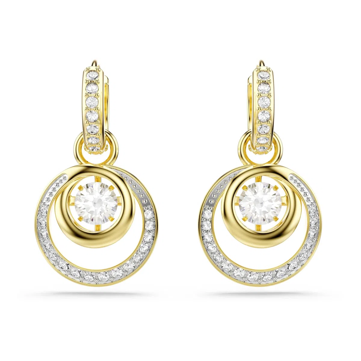 Swarovski Hyperbola Collezione, Taglio rotondo, Bianco, Placcato tonalità oro