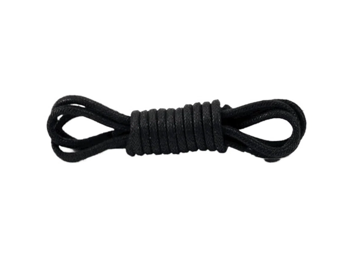 Cordones de zapatos planos, 1 par de cordones de cuero, cordones encerados de algodón, cordones de cuero redondos for zapatos, botas, cordones de zapatos unisex(Black,120cm)