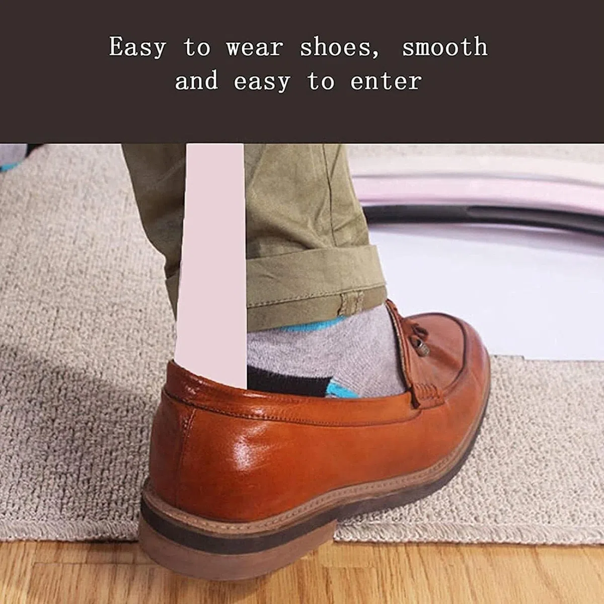 Calzadores Cuerno de Metal para Zapatos, Calzador Largo, Calzador para el hogar, Bomba de Zapatos extendida de plástico, Adecuada para Extractor de Personas Mayores