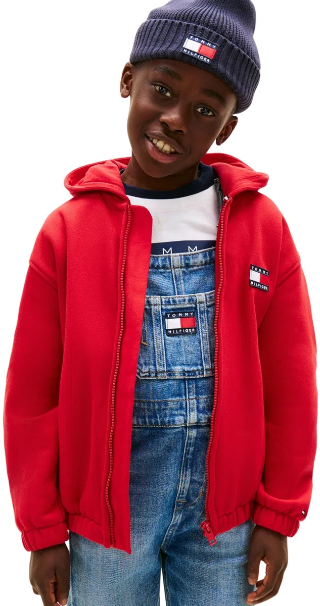 Tommy Hilfiger Heritage Flag Terry Zip Hoodie Ks0ks00706 Sudadera con Capucha y Cremallera Unisex Adulto