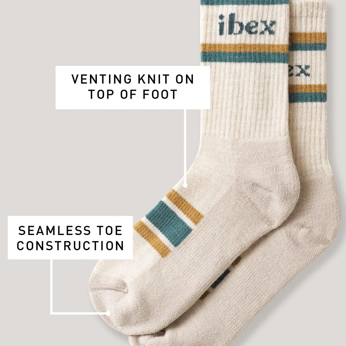 IBEX Calcetines ligeros unisex de lana merino para senderismo, calcetines transpirables con soporte de arco y talón y puntera reforzados