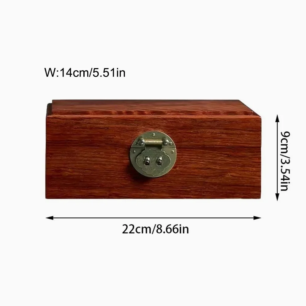 ASWAD Organizador de Almacenamiento de Joyas Caja de almacenamiento de joyería de madera maciza con cerradura, pulsera decorativa, pendientes, collar, joyero