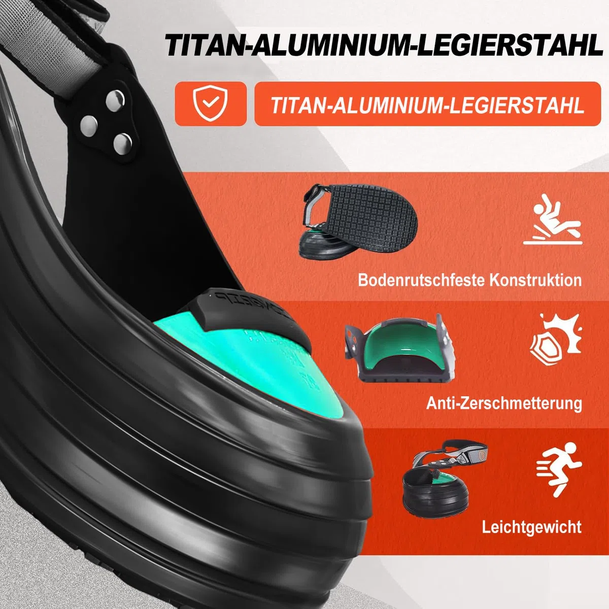 Toecover de acero - Zapatos antideslizantes con certificación CE/ASTM con aleación de titanio ultraligera - Toe Cap, resistente al aceite (FO) y resistente a ácidos y álcalis para uso industrial (XL