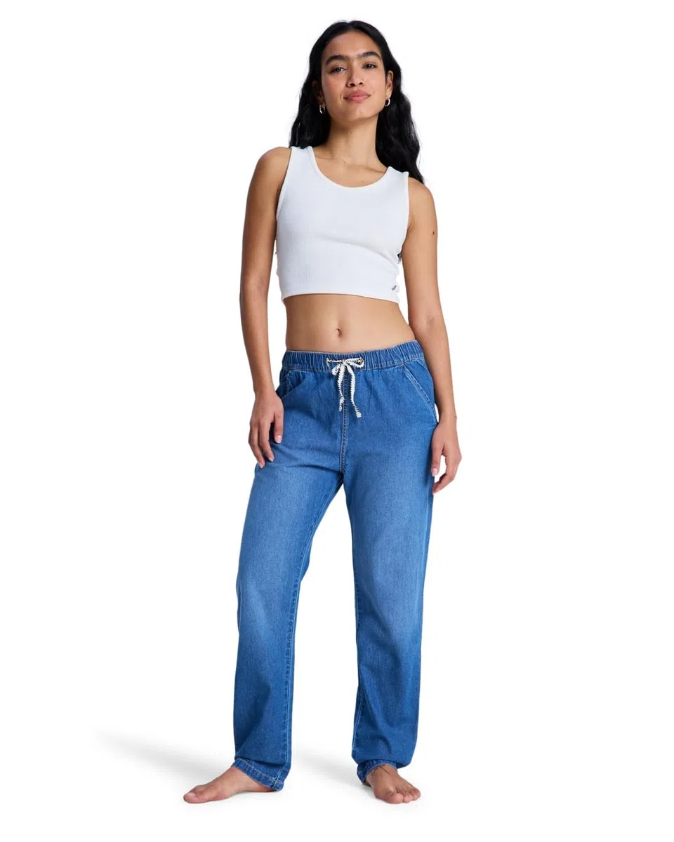 Roxy Slow Swell J Pant Bmtw - Vaquero Elástico De Corte Relajado Mujer