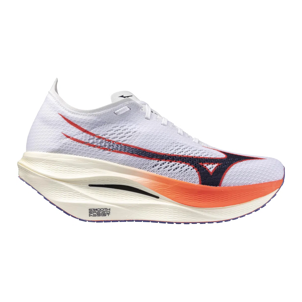 Mizuno Wave Rebellion Pro 3 - Tenis de Correr Unisex para Adultos, Blanco-Azul barítono, 14 Wide Women/12.5 Men