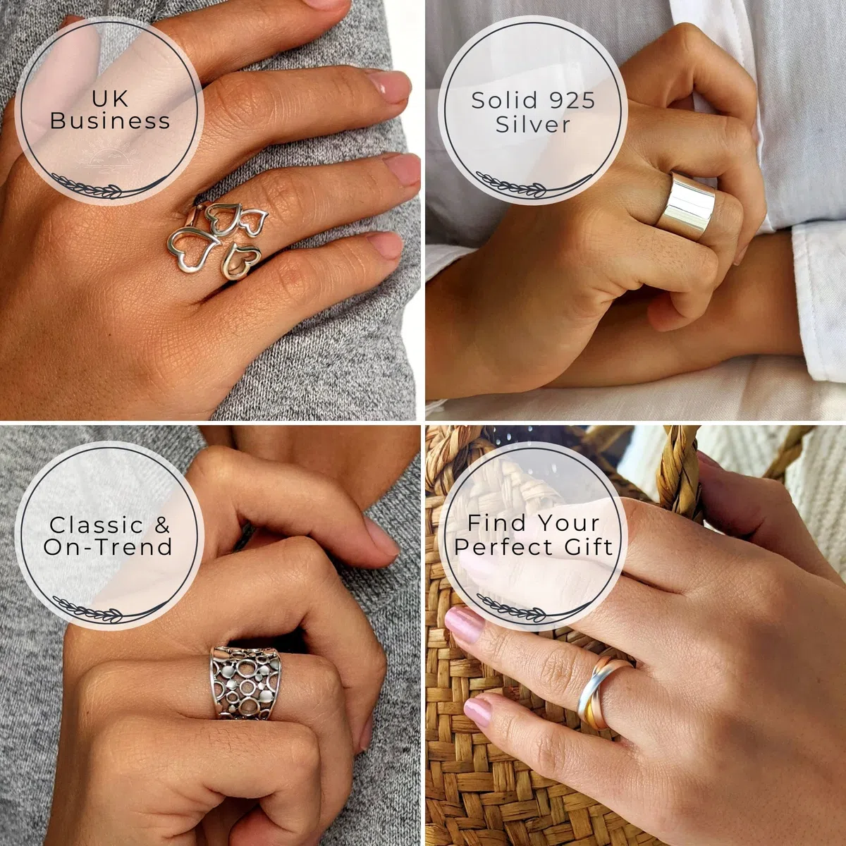 Silverly Anillo Giratorio de Banda Ancha de Plata de Ley con Clave Griega para Hombre | Anillo Fidget en Plata 925 para Mujer | Joyas para Aliviar el Estrés | Anillos Modernos de Borde Plano y Grueso