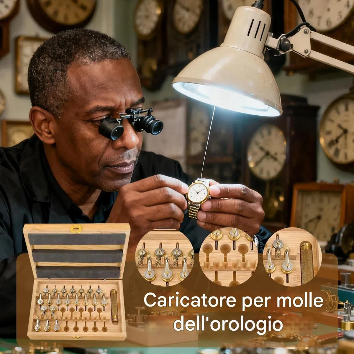 Set de Enrollador de Muelle Real para Relojes Herramientas Para Muelle Real | Kit de Reparación para Relojes de Pulsera Para Reloj De Abuelo Relojero Mantenimiento Reparación Hogar Industria Comer