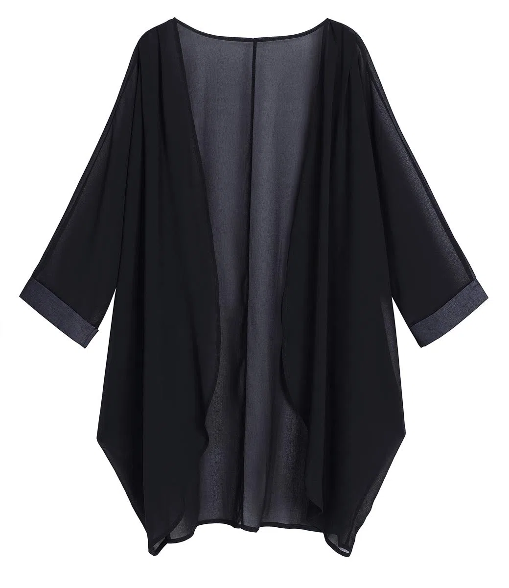 Olrain, kimono cárdigan para mujer con estampado floral y lentejuelas.