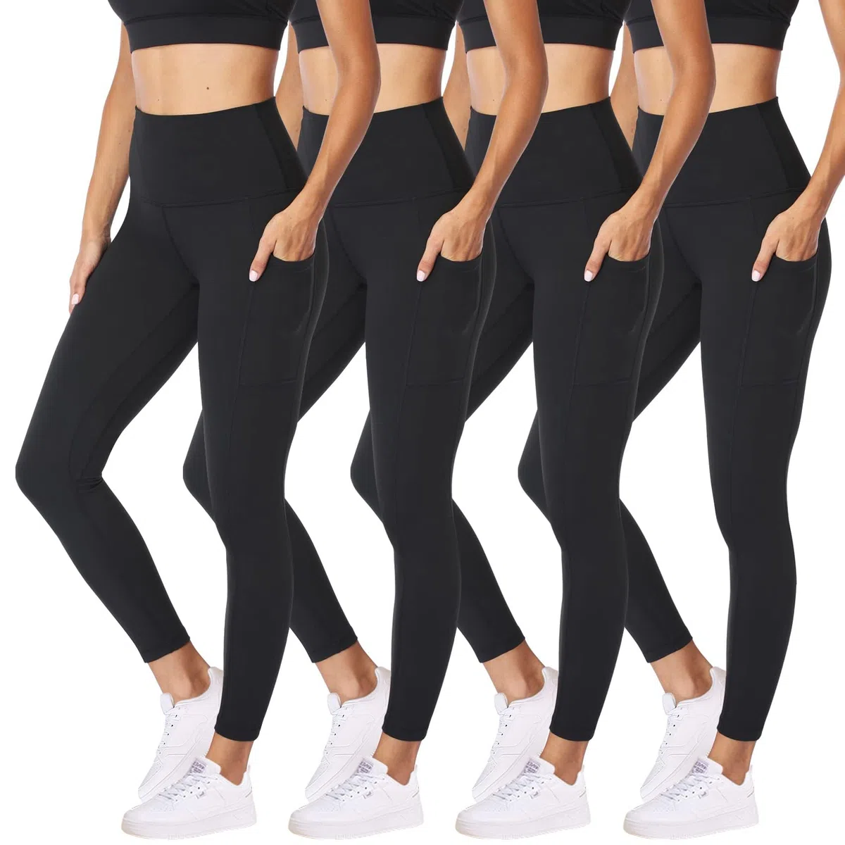 NexiEpoch Leggings de cintura alta para mujer, pantalones de yoga suaves de compresión con control de abdomen para entrenamiento, talla regular y grande