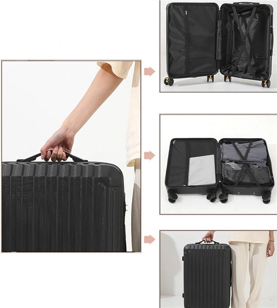 Maleta Maleta Resistente, Equipaje de facturación con Ruedas giratorias, Maletas de Viaje de Negocios con Ruedas Ligeras y Carcasa Dura Bolsas de Viaje