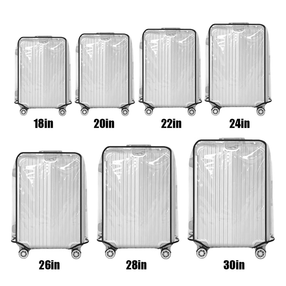 2 uds Funda Protectora for Equipaje de 18-30 Pulgadas Resistente a los arañazos Protector Viaje for Maleta con Ruedas Accesorios para Maletas(28inch)