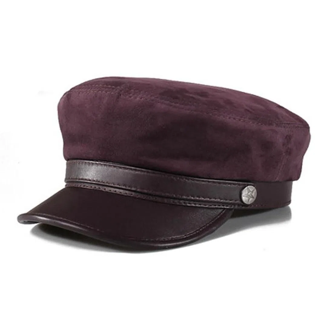 Sombreros de invierno para hombre y mujer, de piel auténtica, para vela, para ocio, planos, color azul marino