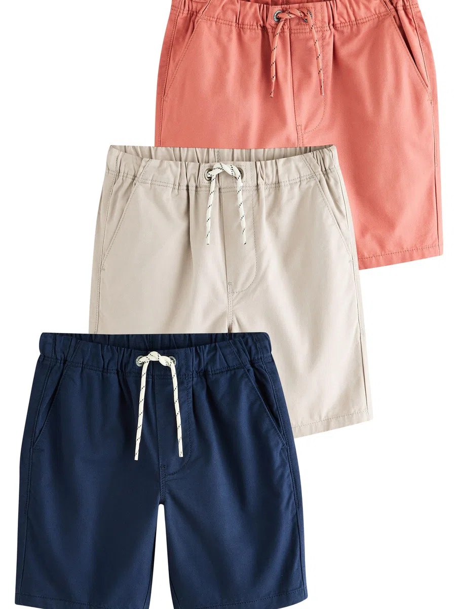 NEXT Niños Pack de 3 Pantalones Cortos sin Cierres de Corte estándar