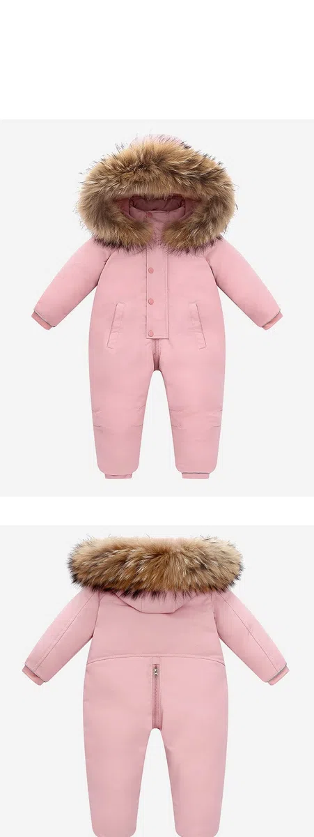 bestgift Traje de una sola pieza para niños hombres y mujeres traje de esquí de plumón traje de una sola pieza 1-6 años engrosado, Negro, 90 cm