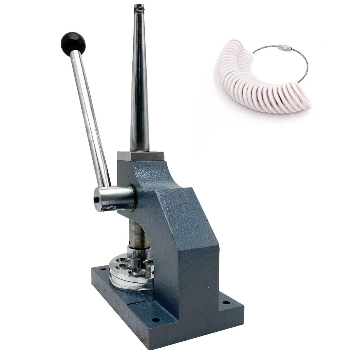 Estirador y reductor de anillos, herramienta manual de medición de anillos con base pesada, medidor de anillos ajustable para ajustar el tamaño