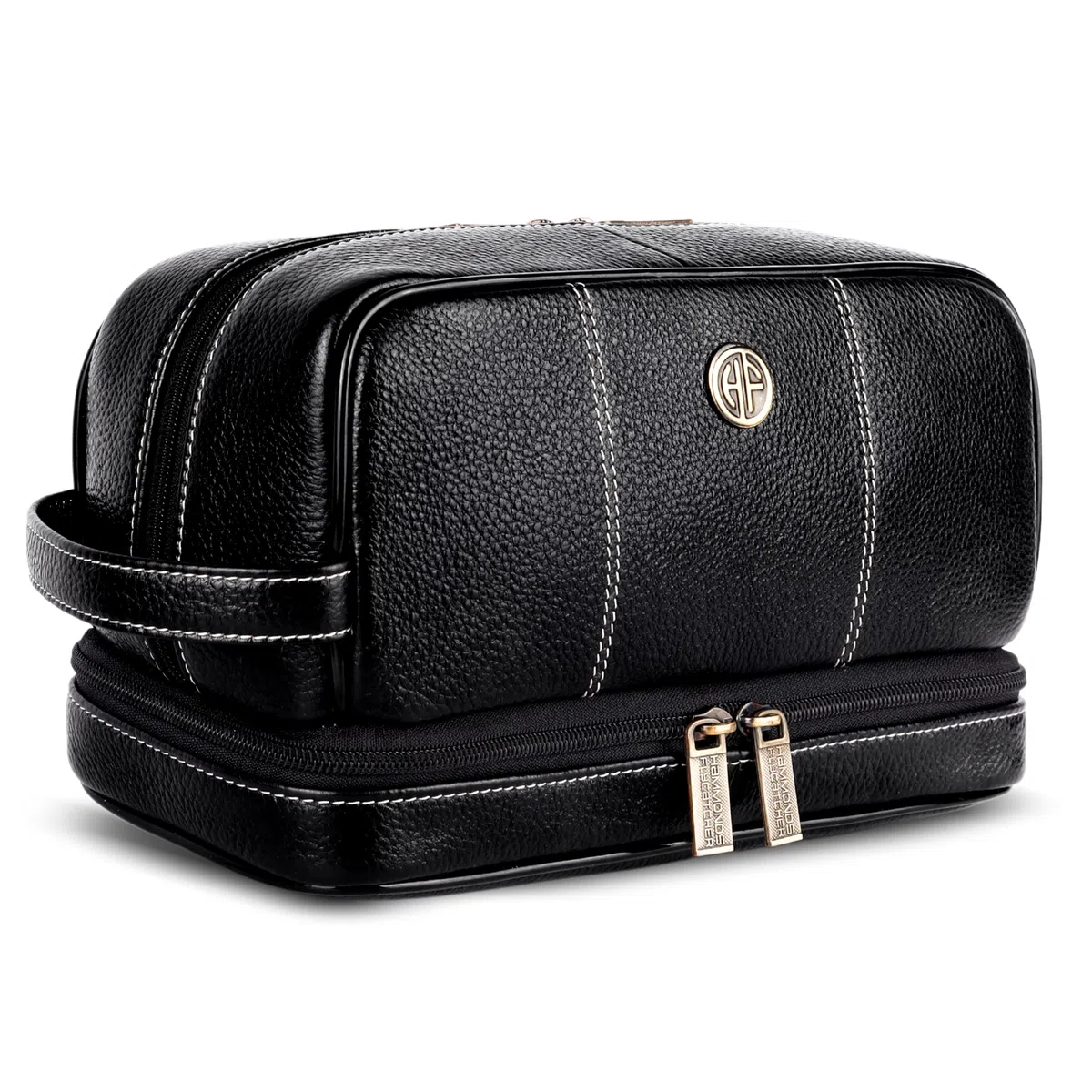 Hammonds Flycatcher Bolsa de afeitado de cuero genuino para hombre, kit de cuero Dopp, bolsa de aseo de viaje, organizador de kit de higiene y aseo personal, cuero libre de crueldad y estuche de