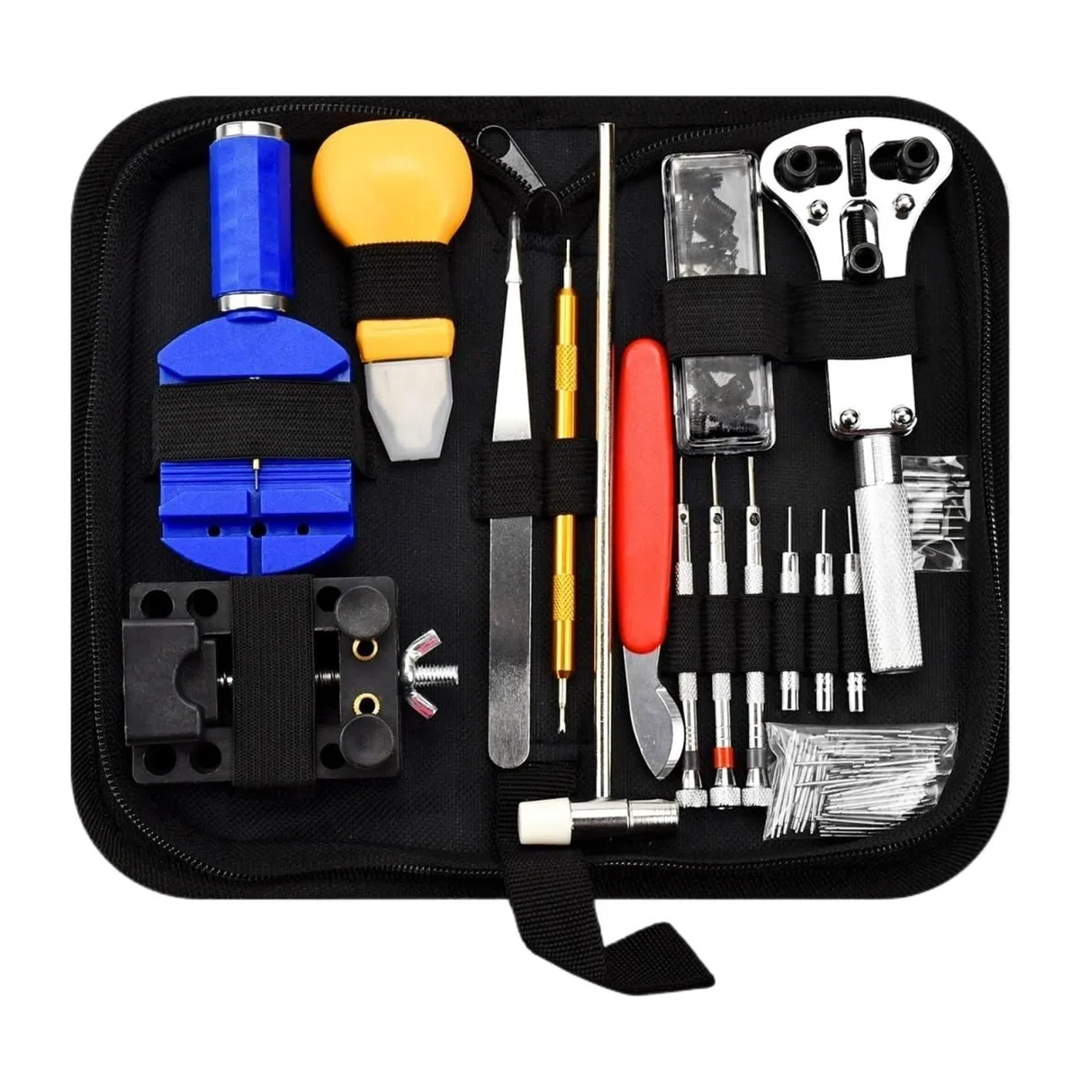 Kit De Reparación De Relojes Herramienta de reparación de relojes, kit de herramientas de reparación de relojes, juego de herramientas de 147 piezas, removedor de relojes, ajustador de relojes, cubier
