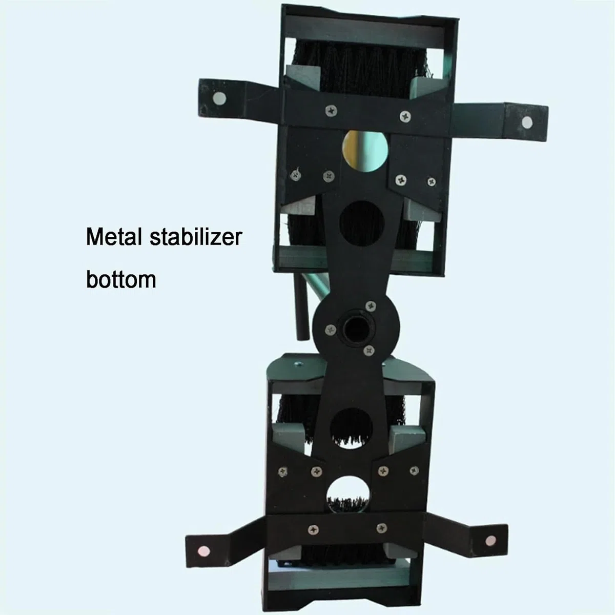 Herramienta limpiadora de botas con marco de metal y ranuras dobles para cepillo para eliminar rápidamente el barro en entradas y caminos
