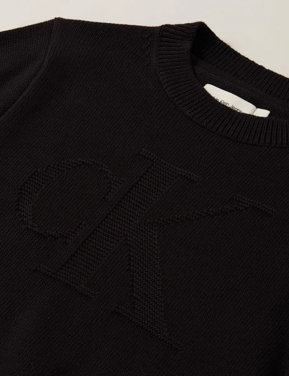 Calvin Klein CK Logo Intarsia Sweater Lvckfjf04b Suéter pulóver Niños
