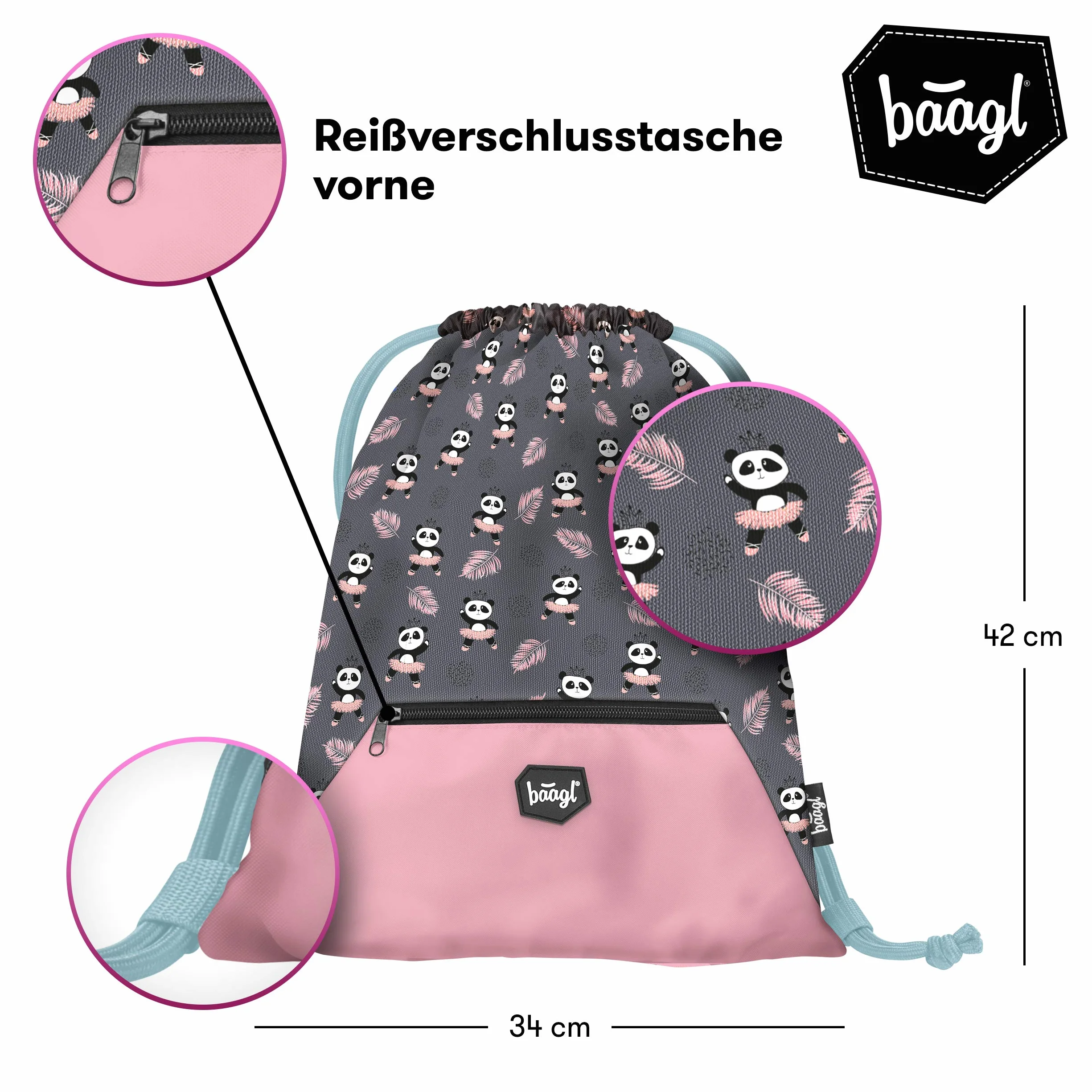 Baagl - Mochila Escolar para niña con Cremallera a Partir de la 1ª Clase, Mochila Escolar Primaria con Correa para el Pecho, Mochila ergonómica