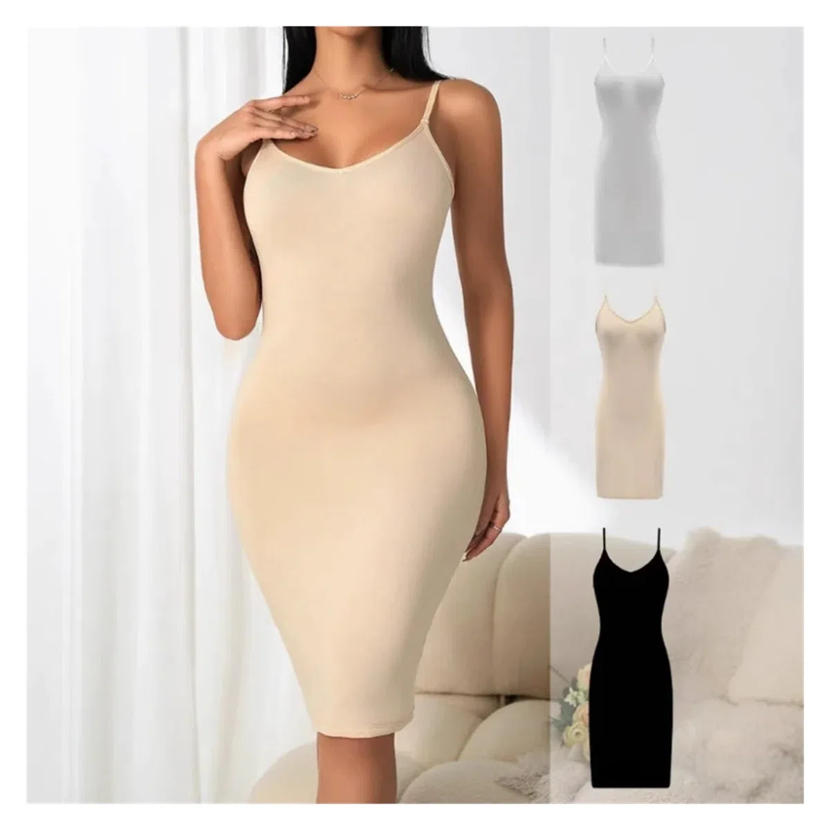 LYGBAOFUL Vestido Ajustado sin Costuras para Mujer, Ropa Moldeadora de Cuerpo, corsé para Abdomen, Control de Barriga, se desliza Completo