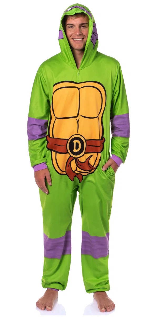 INTIMO Disfraz de las Tortugas Ninja con capucha para hombre, pijama para dormir para adultos