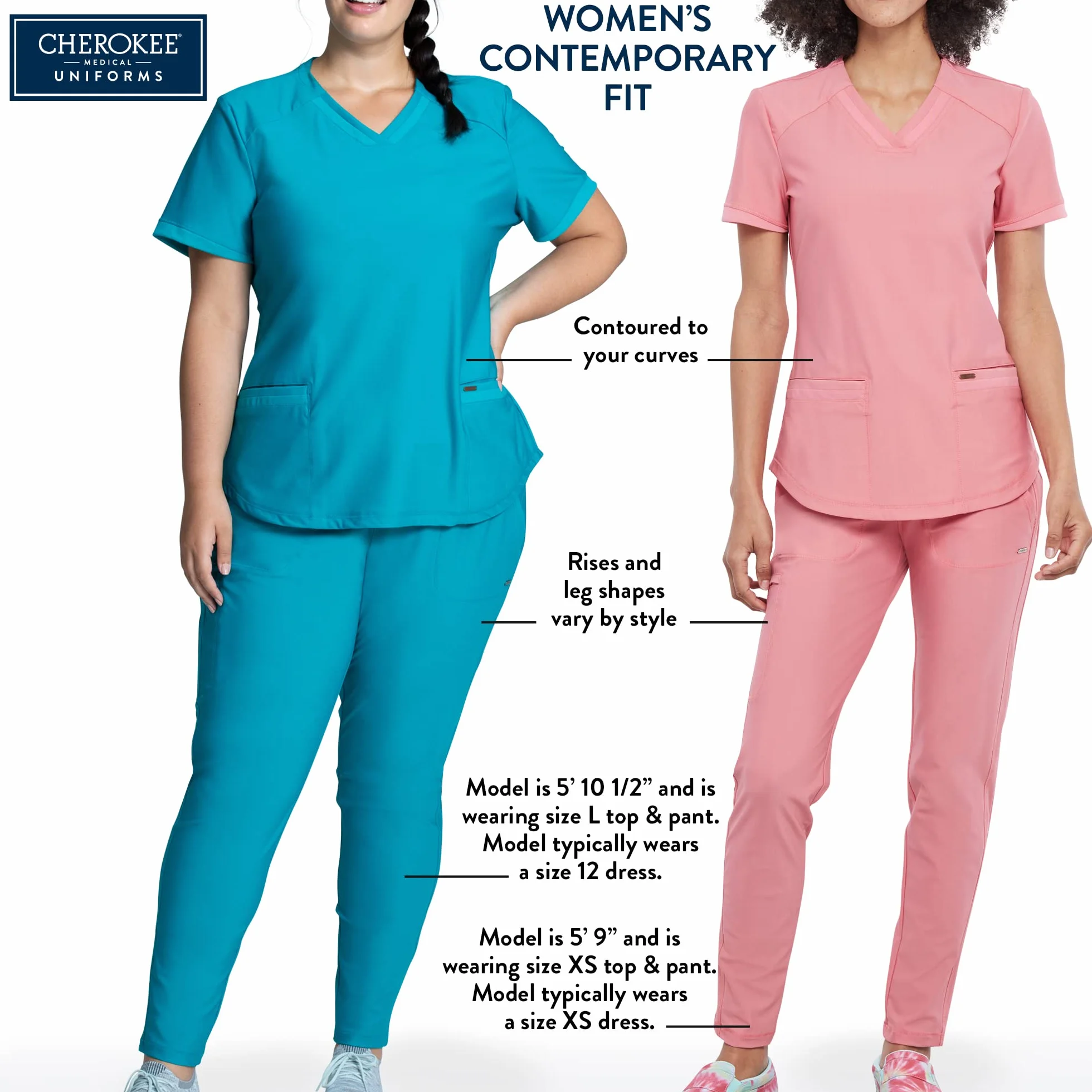 Cherokee Originals Top con Cuello En V Trajes médicos Mujer (Pack de 1)