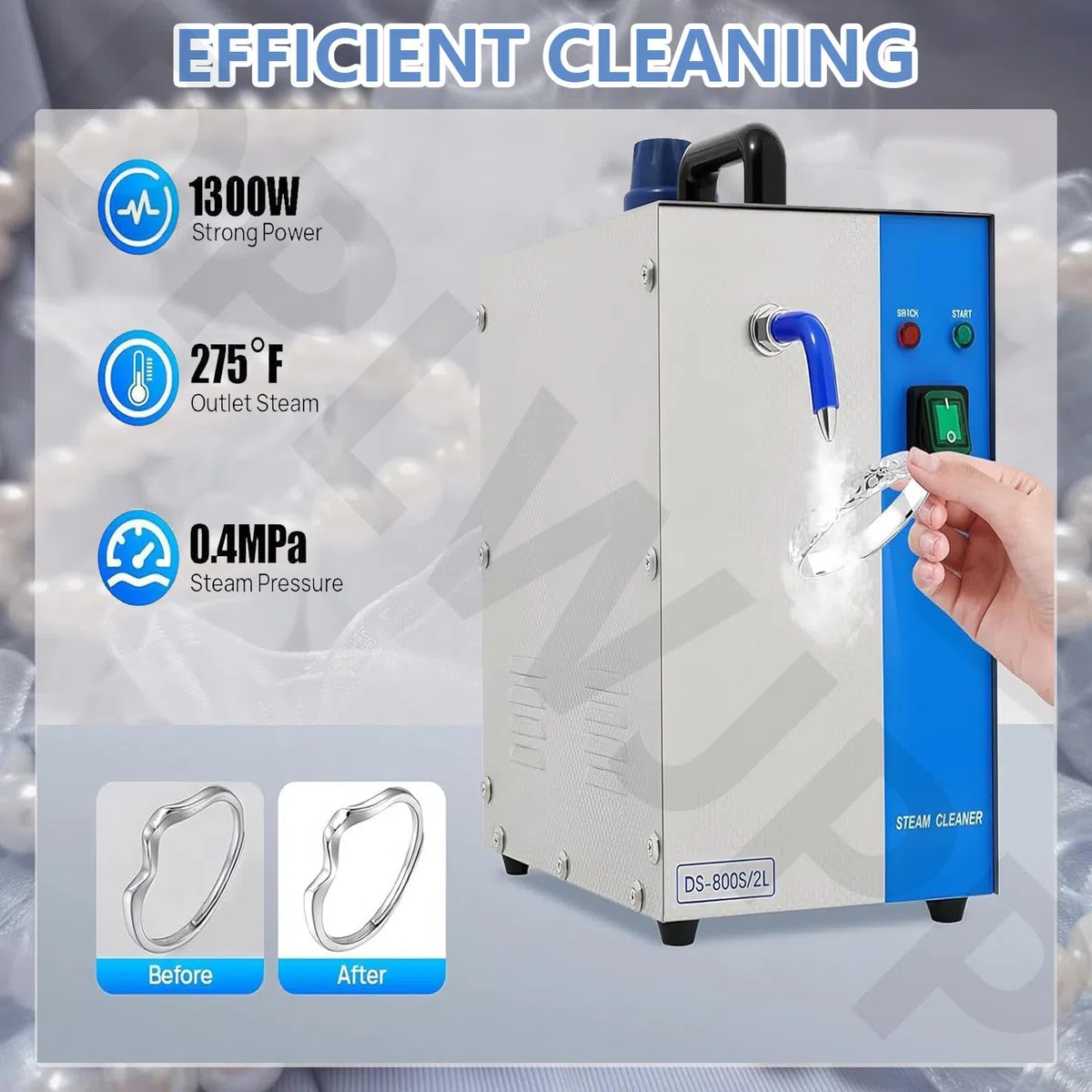 Limpiador a for Joyería de Acero Inoxidable Vaporizador Limpiador de Gemas Joyería de Oro y Plata Máquina de Limpieza Herramientas de Equipo de Orfebre para Oro,Plata 2L