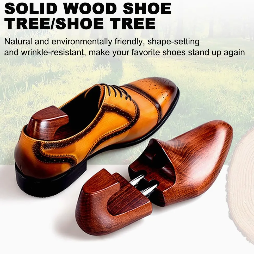 Horma Ajustable para Zapatos, Camilla Zapatero Regulable De Madera con Asa Marrón Tallas 39-46(41 to 42)