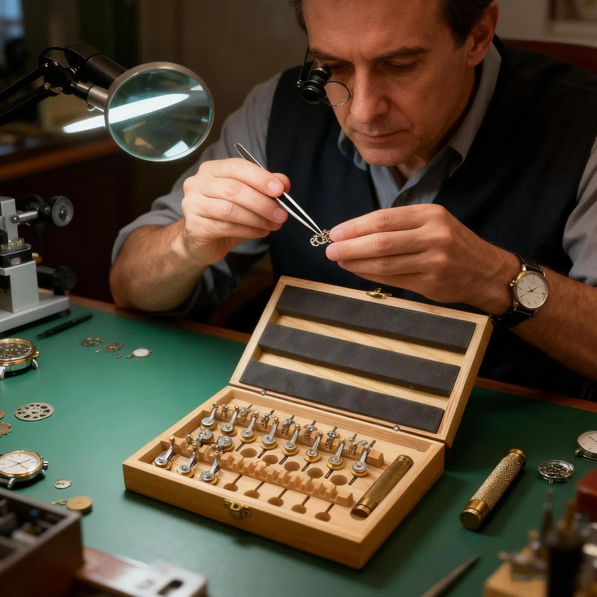 Juego de herramientas de reparación de relojes, accesorios para relojeros, para el mantenimiento y reparación de relojes de abuelo por relojeros para el hogar, la industria y el comercio