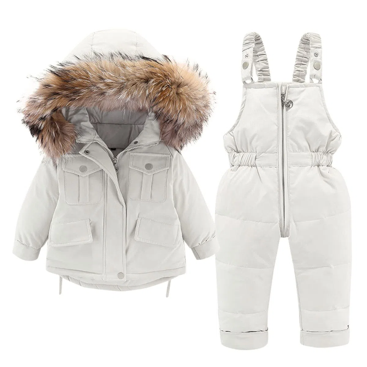 OBiQuzz Bebé Niños Niños Invierno Grueso Cálido Abrigo de Plumón con Capucha Paraks Mono Pijama Pantalones Conjunto de Traje de Nieve Traje de Nieve Bebé Niña