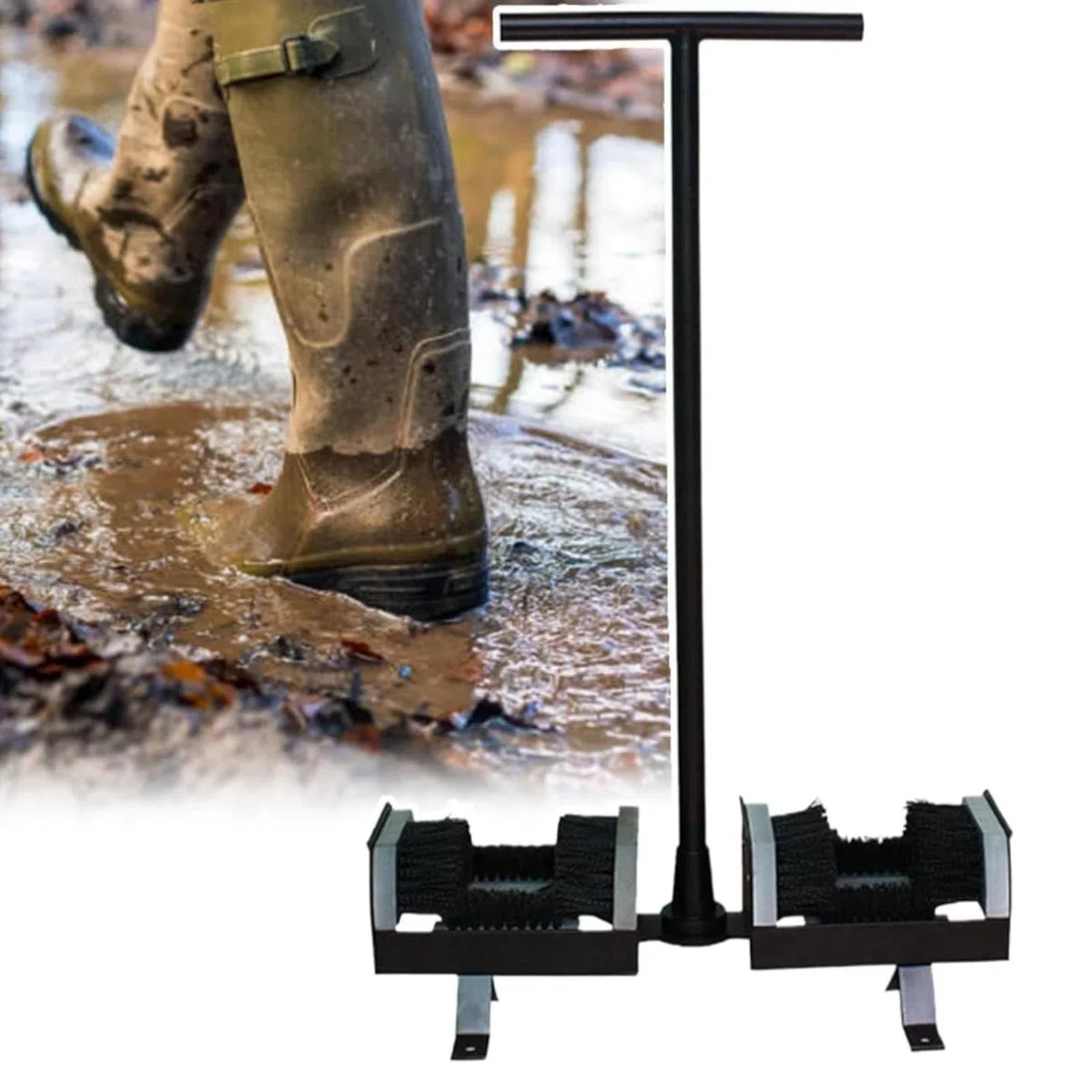 Rascador de botas resistente con asa, limpiador de zapatos para exteriores para una limpieza eficaz de botas y zapatos, ideal para todo el calzado al aire libre