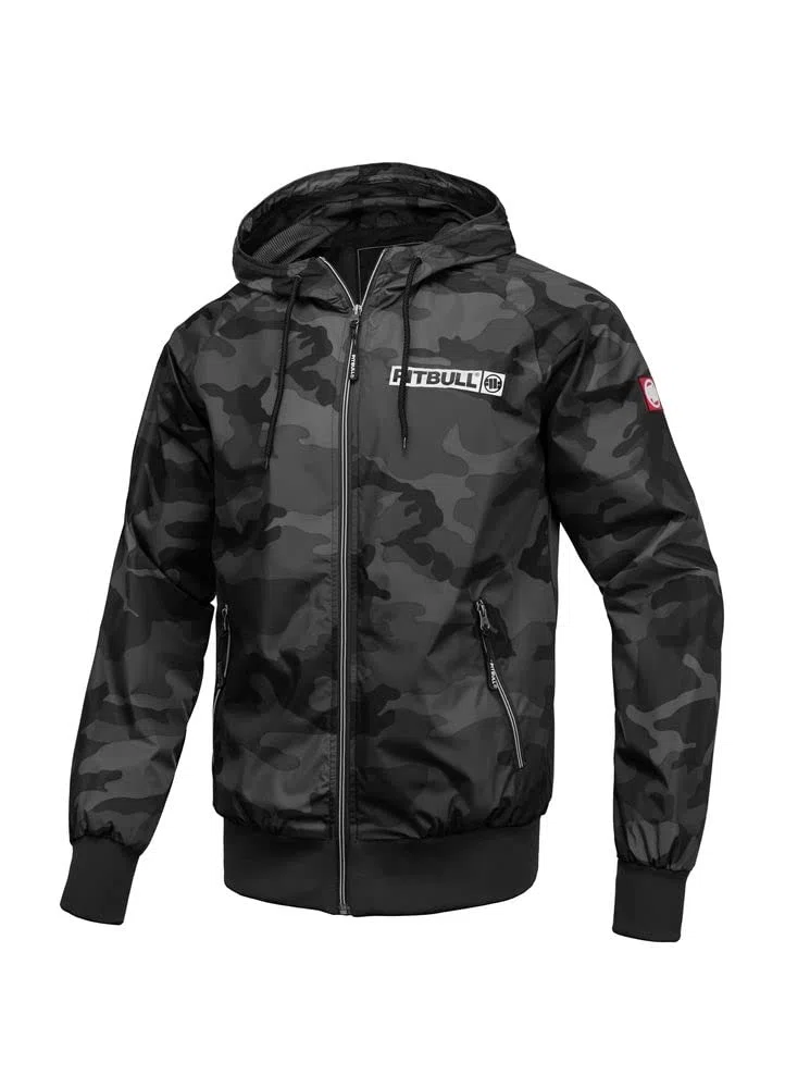 PITBULL - Chaqueta Cortavientos Hombre Deportiva con Capucha, West Coast, Chaqueta Ligera y Cremallera, Chaqueta Deportiva Transpirable para Exterior, Bolsillos con Cremallera