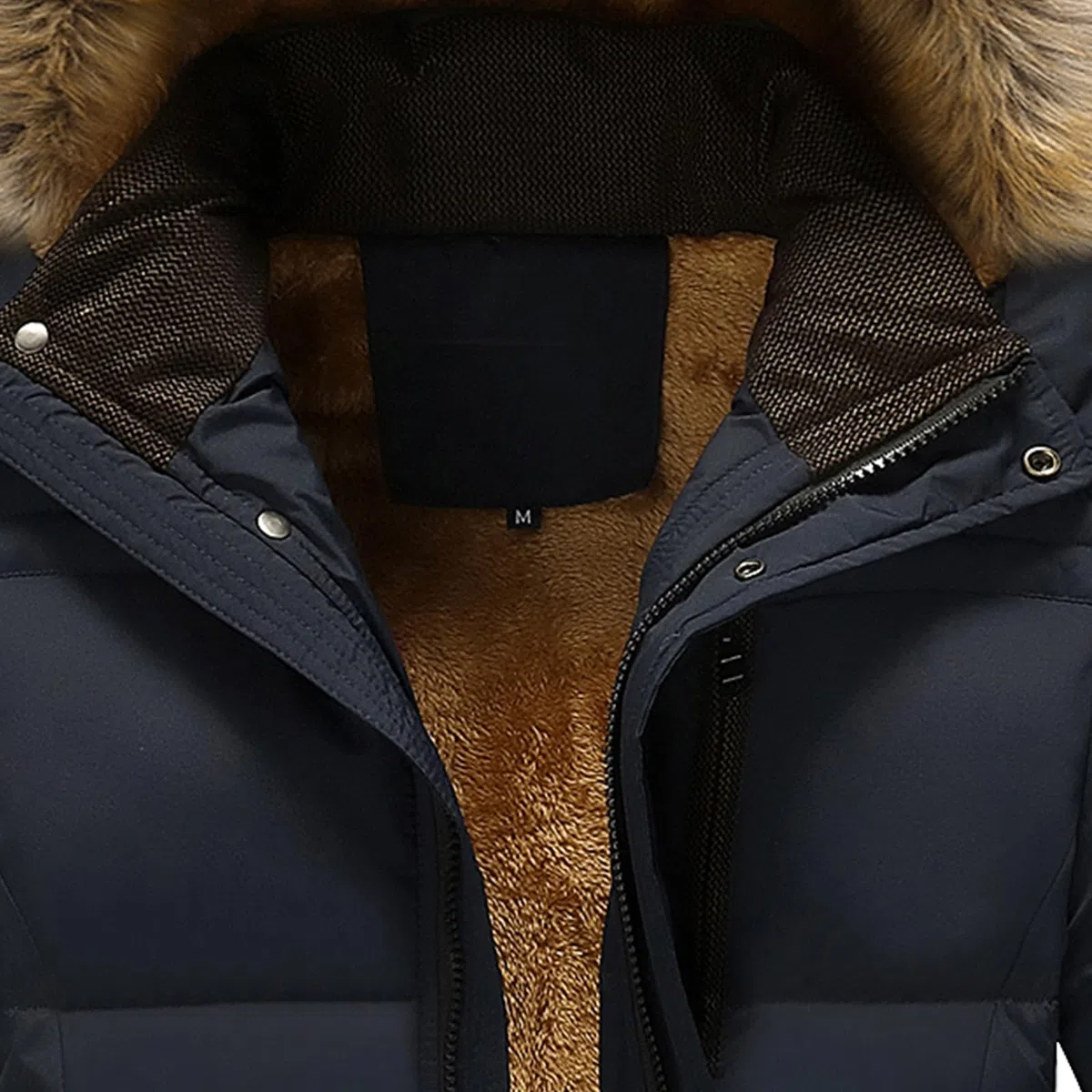 amropi Abrigo para Hombre Parka Forro Polar Chaqueta con Capucha Invierno Cálida Cazadora