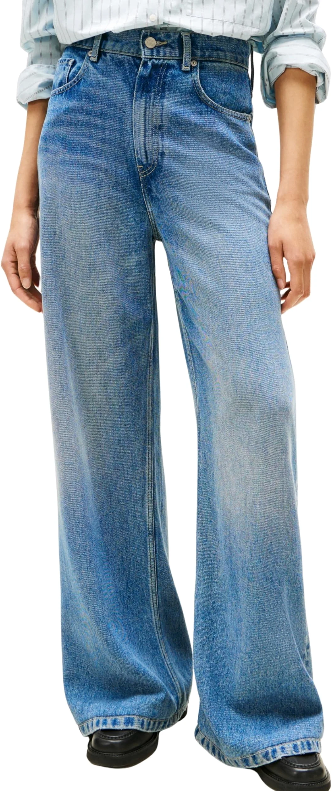Tommy Hilfiger Vaqueros Mujer Lana Wide Leg Talle Alto