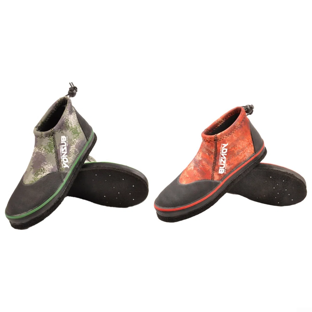 Zapatillas de pesca de neopreno para hombre y mujer, suela de fieltro con puntas de acero, antideslizantes, para rocas, playa, barro, vadear, naranja y verde