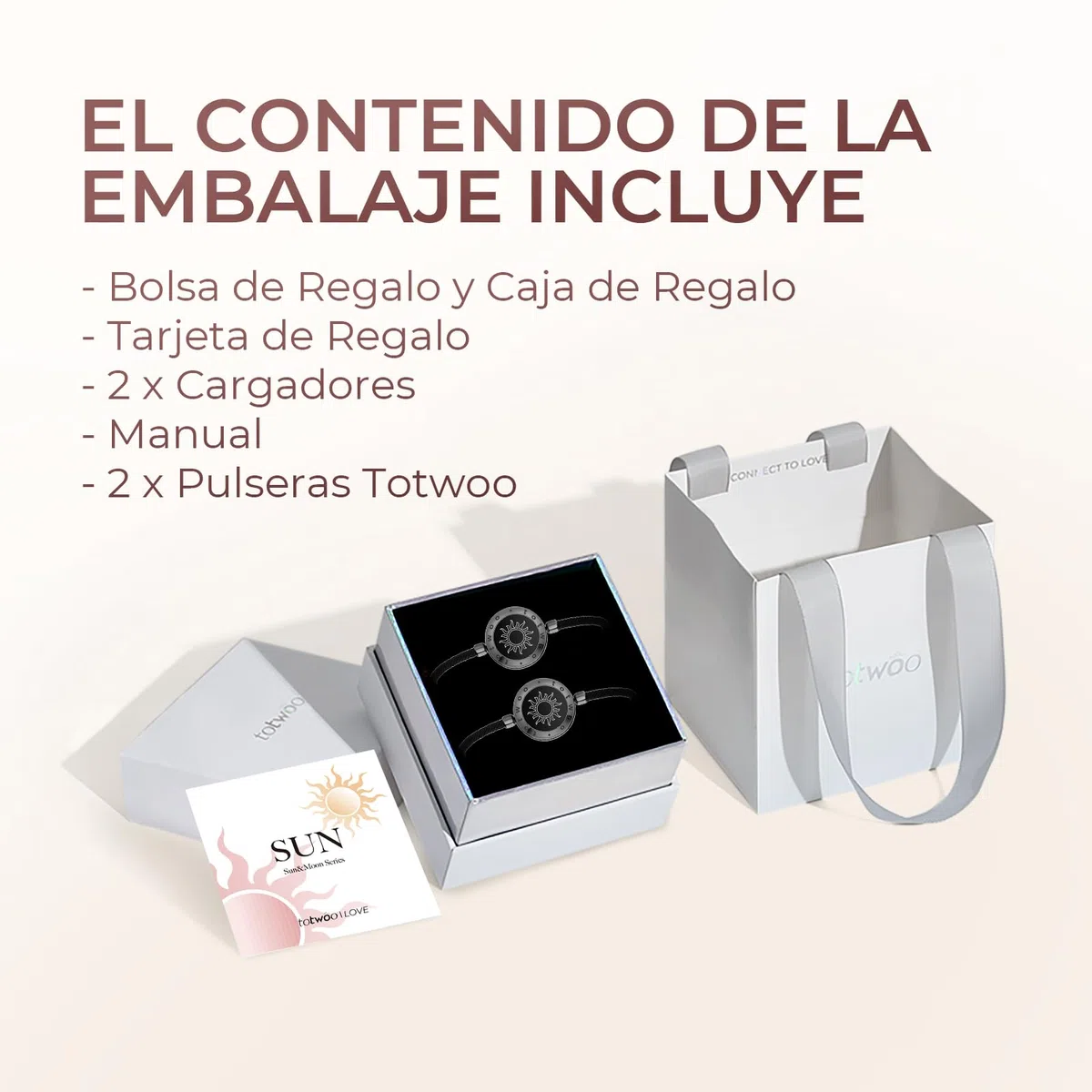 TOTWOO Pulseras Inteligentes de Pareja, Toque, Vibración e Iluminación a Distancia, Emparejamiento Bluetooth Uno a Uno por App, Regalo para Parejas a Distancia, Acero Inoxidable 316