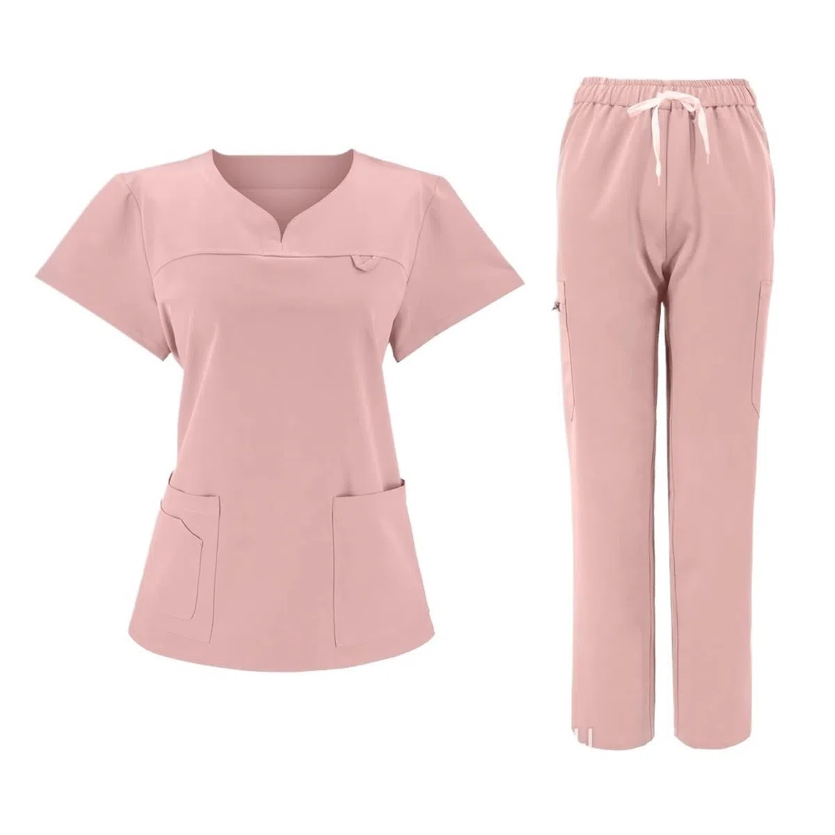 Conjuntos de Uniformes médicos elásticos y Ajustados, quirófano, Enfermera for Mujer, Traje Color sólido para Enfermera