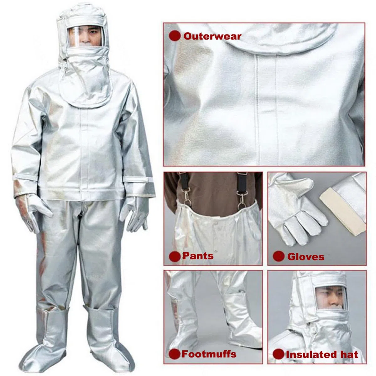 Ropa Ignífuga, Ropa Aislamiento Térmico Resistente A Radiación Térmica Adecuado para Aeroespacial, Protección contra Incendios, Policía A Prueba Explosiones