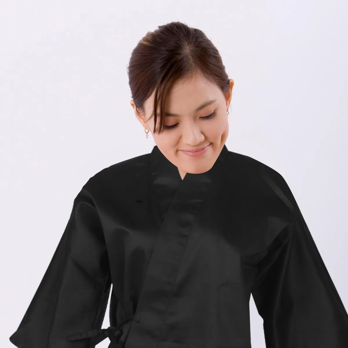 Healvian Ropa de Trabajo de Chef Japonesa Chaqueta Estilo Kimono Tradicional para Restaurantes de Sushi de Tela Japonesa