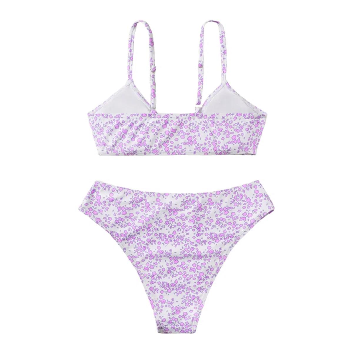 Traje de baño de verano para niñas, juego de 2 piezas, estampado floral, traje de baño de bikini con tiras para adolescentes, verano, playa, vacaciones, fiesta de piscina, entrenamiento de natación