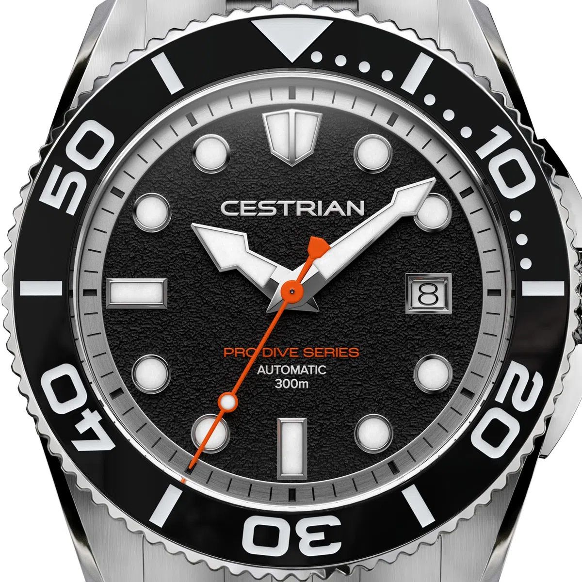 Cestrian Pro Dive - Reloj automático para Hombre de 42 mm, Caja y Pulsera de Acero Inoxidable 316L, Resistente al Agua hasta 300 m