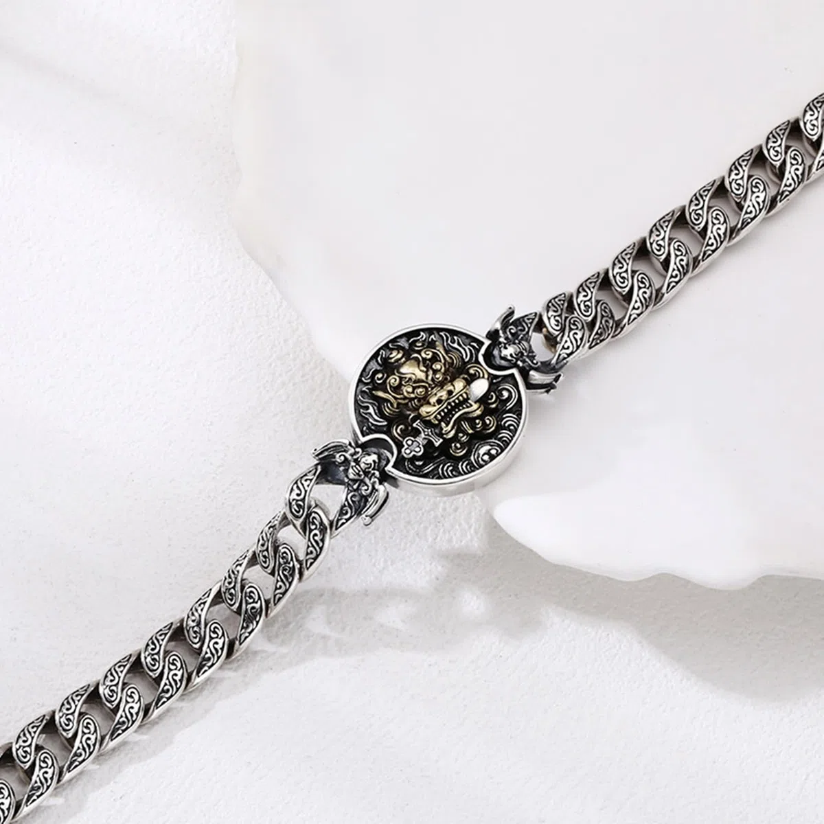 Pulsera para hombre de plata de ley S925, cadena cubana